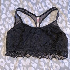 Black lace vs pink bralette